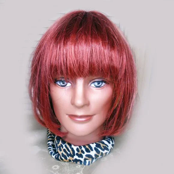Red Hair Wig, Classic Bob for 50s Looks and 60s 70s 80s etc Styles - Picture 12 of 15